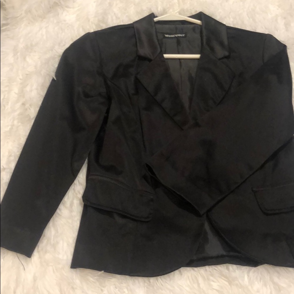Polyester small black blazer